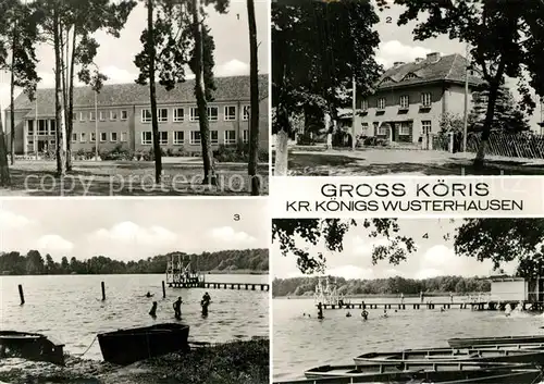 AK / Ansichtskarte Gross_Koeris Polytech Oberschule Berliner Strasse Badestelle am Schulzensee Strandbad Gross Koeris