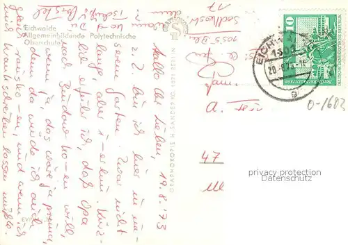 AK / Ansichtskarte Eichwalde Polytech Oberschule Eichwalde