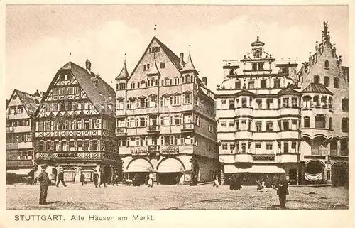 AK / Ansichtskarte Stuttgart Alte Haeuser am Markt Stuttgart