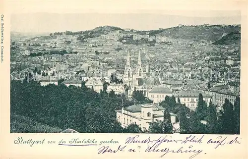 AK / Ansichtskarte Stuttgart Stadtpanorama Blick von der Karlshoehe aus Stuttgart