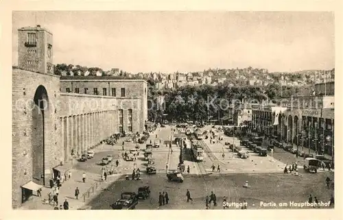 AK / Ansichtskarte Stuttgart Partie am Hauptbahnhof Kupfertiefdruck Stuttgart