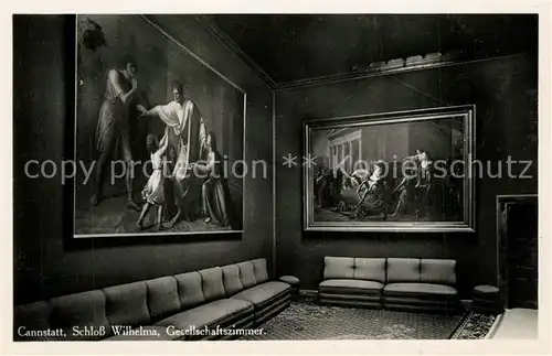 AK / Ansichtskarte Cannstatt_Bad Schloss Wilhelma Gesellschaftszimmer Gemaelde Cannstatt_Bad