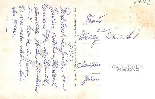 AK / Ansichtskarte Tauberbischofsheim Die Kroit am alten Schloss Brunnen Tauberbischofsheim