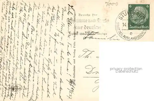 AK / Ansichtskarte Stuttgart vom Bahnhofsturm gesehen Stuttgart