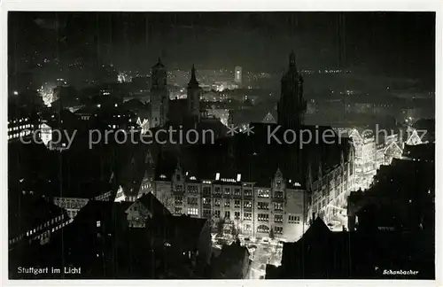 AK / Ansichtskarte Stuttgart im Licht Nachtaufnahme Stuttgart