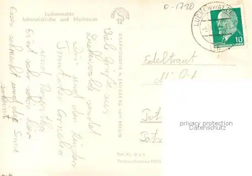 AK / Ansichtskarte Luckenwalde Johanniskirche und Marktturm Luckenwalde