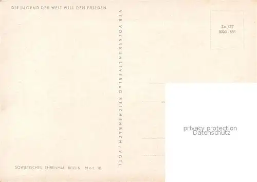 AK / Ansichtskarte Treptow_Berlin Sowjetisches Ehrenmal Treptow Berlin