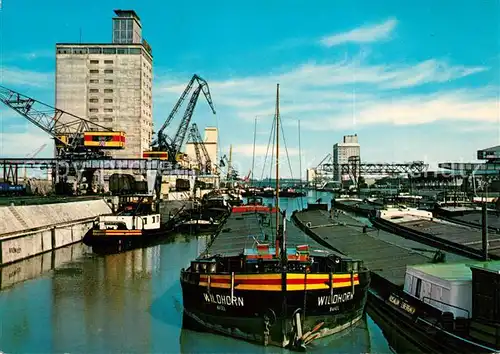 AK / Ansichtskarte Stuttgart Neckarhafen Frachtkahn Binnenschifffahrt Stuttgart