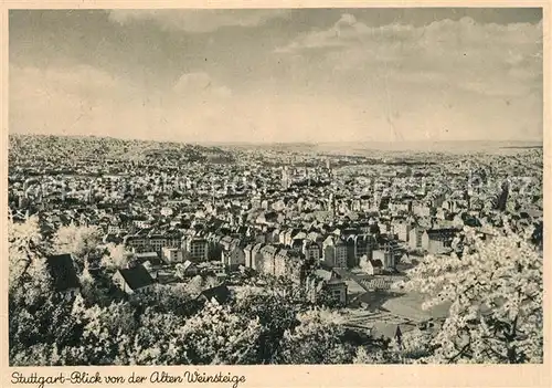 AK / Ansichtskarte Stuttgart Panorama Blick von der Alten Weinsteige Kupfertiefdruck Stuttgart