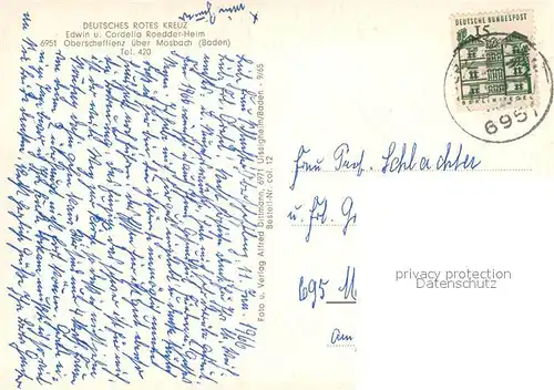 AK / Ansichtskarte Oberschefflenz Deutsches Rotes Kreuz Edwin und Cordula Roedder Heim Oberschefflenz
