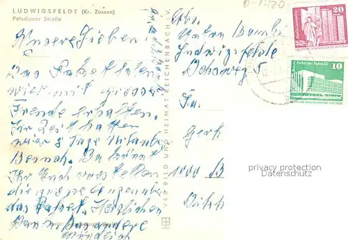 AK / Ansichtskarte Ludwigsfelde Potsdamer Strasse Wohnblocks Neubauten Hochhaus Ludwigsfelde