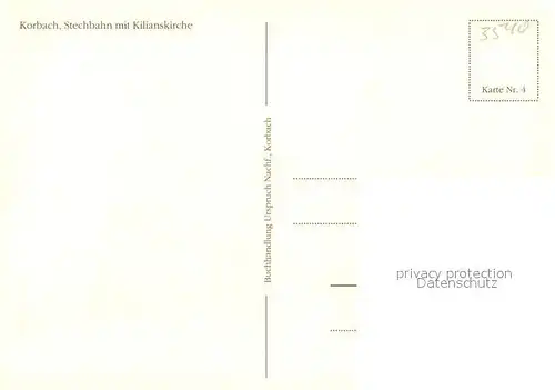 AK / Ansichtskarte Korbach Stechbahn mit Kilianskirche Karte Nr 4 Korbach