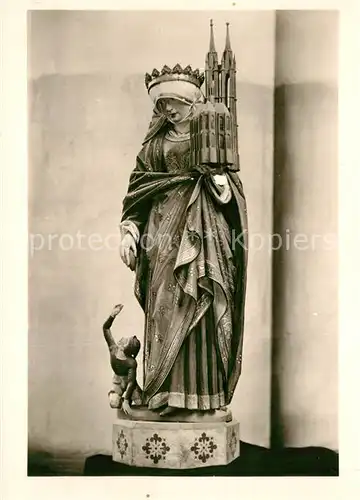 AK / Ansichtskarte Marburg_Lahn Hl. Elisabeth aus dem Celebrantenstuhl Elisabethenkirche Original Handabzug Marburg_Lahn