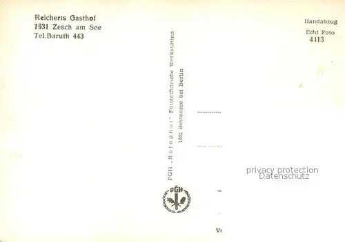 AK / Ansichtskarte Zesch Reicherts Gasthof Handabzug Zesch