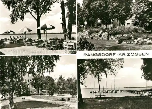 AK / Ansichtskarte Rangsdorf Gaststaette am Rangsdorfer See Uferpartie Bootssteg Rangsdorf