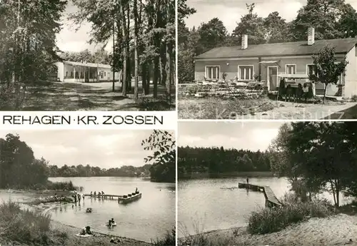 AK / Ansichtskarte Rehagen_Zossen Gaststaette Badestrand am See Rehagen Zossen