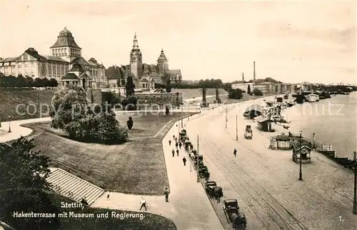 AK / Ansichtskarte Stettin_Szczecin Hakenterrasse Museum Regierung Stettin Szczecin