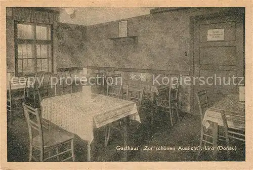 AK / Ansichtskarte Linz_Donau Gasthaus Zur schoenen Aussicht Linz_Donau