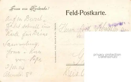 AK / Ansichtskarte Karlsruhe_Baden Rathaus Mittelbau Karlsruhe_Baden