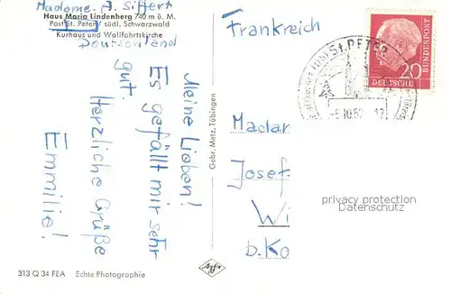 AK / Ansichtskarte St_Peter_Schwarzwald Haus Maria Lindenberg St_Peter_Schwarzwald