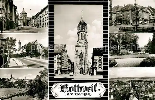 AK / Ansichtskarte Rottweil_Neckar Stadttor Brunnen Kirche Rottweil Neckar