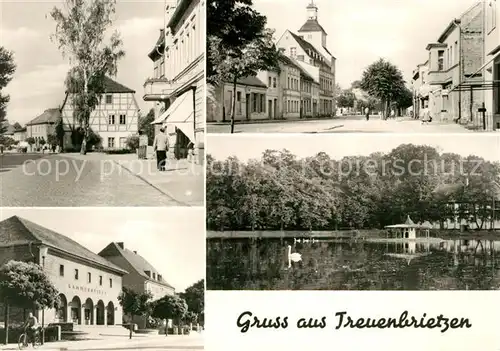 AK / Ansichtskarte Treuenbrietzen Ortsmotive Kirche Kammerspiele Haus Schwanenteich Treuenbrietzen