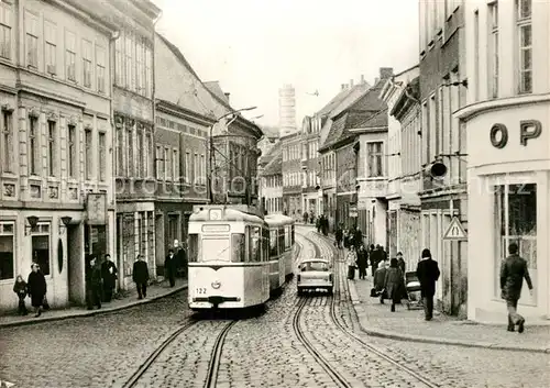 AK / Ansichtskarte Strassenbahn Serie 80 Jahre Strassenbahn Brandenburg Nr 13 Hauptstrasse Richtung Plauer Strasse 1977 