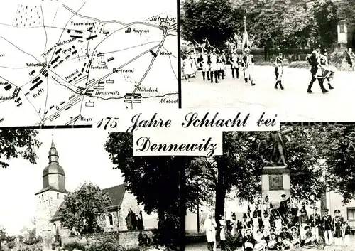 AK / Ansichtskarte Dennewitz 175 Jahre Schlacht bei Dennewitz Musikkorps Kirche Denkmal Dennewitz