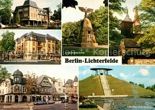 AK / Ansichtskarte Lichterfelde_Berlin Motive Innenstadt Lilienthaldenkmal Gedenkstaette Dorfkirche Lichterfelde Berlin