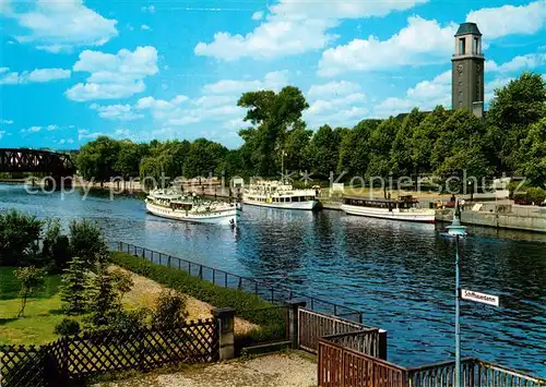 AK / Ansichtskarte Spandau Lindenufer mit Rathaus Dampfer Fahrgastschiffe Spandau