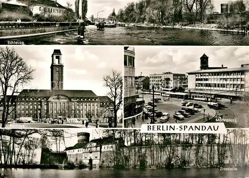 AK / Ansichtskarte Spandau Schleuse Rathaus Marktplatz Zitadelle Spandau