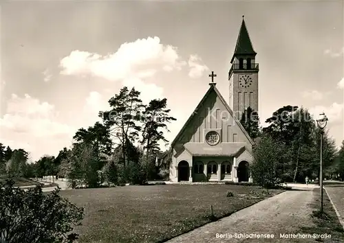 AK / Ansichtskarte Schlachtensee Matterhorn Strasse Johanneskirche Schlachtensee