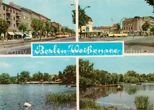 AK / Ansichtskarte Weissensee_Berlin Klement Gottwald Allee Badeanstalt Antonplatz Weisser See Weissensee Berlin