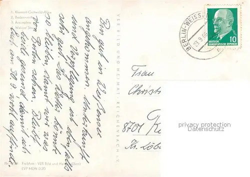 AK / Ansichtskarte Weissensee_Berlin Klement Gottwald Allee Badeanstalt Antonplatz Weisser See Weissensee Berlin