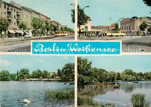 AK / Ansichtskarte Weissensee_Berlin Klement Gottwald Allee Badeanstalt Antonplatz Weisser See Weissensee Berlin