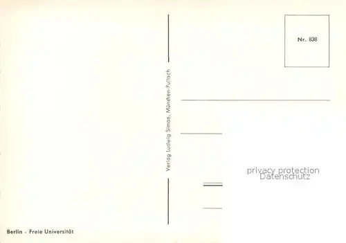 AK / Ansichtskarte Berlin Freie Universitaet Berlin