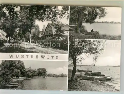 AK / Ansichtskarte Wusterwitz_Brandenburg Baumallee Partie am See Wusterwitz_Brandenburg