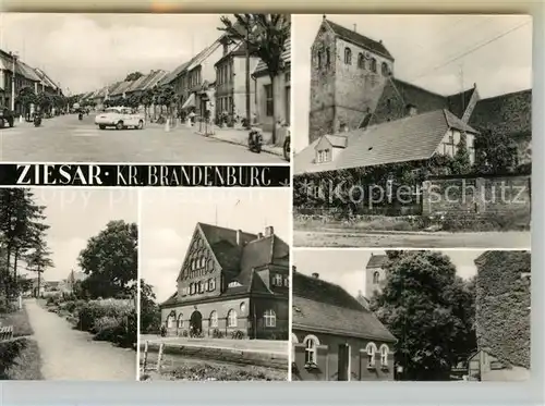 AK / Ansichtskarte Ziesar Hauptstrasse Kirche Hotel Gaststaette Ziesar