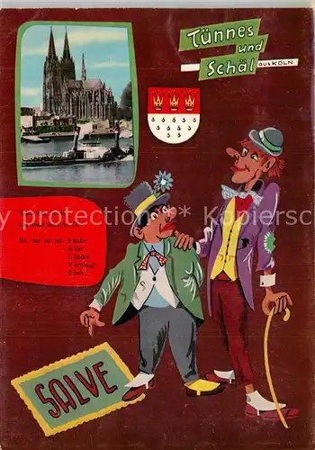 AK / Ansichtskarte Koeln_Rhein Karikaturen Koelner Dom Original Siebenstern Ansichtskarte Nr 3 Serie Tuennes und Schael aus Koeln Koeln_Rhein
