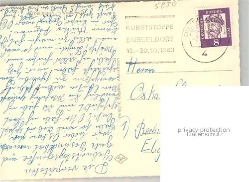 AK / Ansichtskarte Altenkirchen_Westerwald Durchblick vom Waldrand aus Altenkirchen_Westerwald