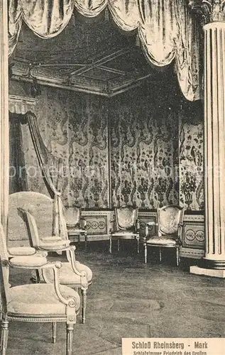 AK / Ansichtskarte Rheinsberg Schloss Schlafzimmer Friedrich des Grossen Rheinsberg
