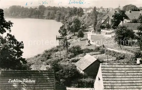 AK / Ansichtskarte Flecken_Zechlin Teilansicht mit Schwarzer See Flecken_Zechlin