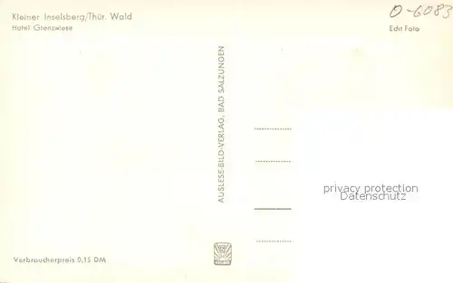 AK / Ansichtskarte Schmalkalden Kleiner Inselsberg Hotel Grenzwiese Thueringer Wald Schmalkalden