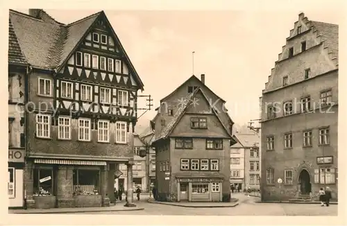 AK / Ansichtskarte Schmalkalden Altmarkt Fachwerkhaus Schmalkalden