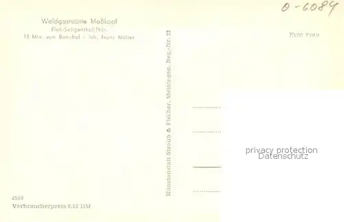 AK / Ansichtskarte Floh Seligenthal Waldgaststaette Masskopf Landschaftspanorama Floh Seligenthal