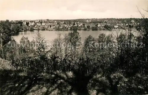 AK / Ansichtskarte Flecken_Zechlin Panorama Blick ueber den Schwarzen See Handabzug Flecken_Zechlin