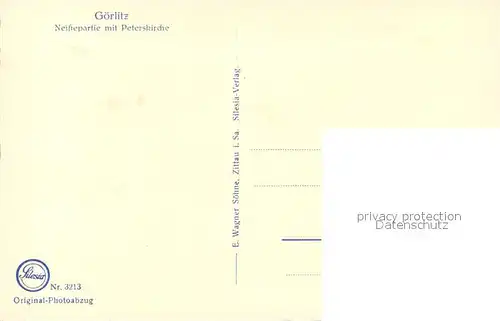 AK / Ansichtskarte Goerlitz_Sachsen Neisse Peterskirche Goerlitz Sachsen