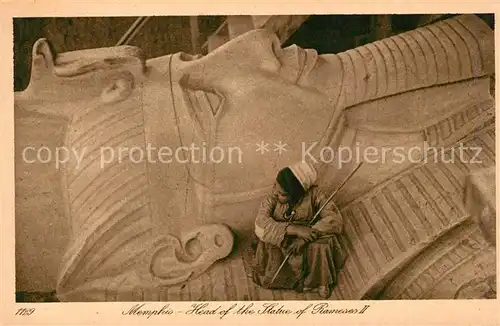 AK / Ansichtskarte Memphis_Aegypten Head of the Statue of Ramses II Memphis Aegypten