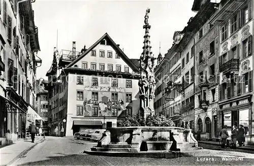 AK / Ansichtskarte Luzern_LU Winmarkt Brunnen Luzern_LU