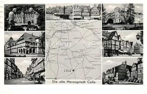 AK / Ansichtskarte Celle_Niedersachsen Schloss Markt Rathaus Stechbahn Celle_Niedersachsen